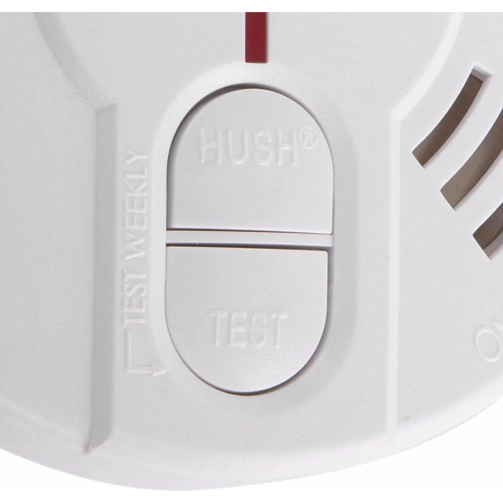 Kidde 9V Battery Powered Optical Smoke Alarm with Test &amp; Hush Button Pack of 2 - White | FSK29HDTRB (7557629640892)