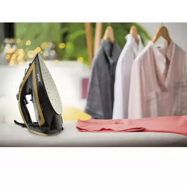 Tefal Ultimate Turbo Pro Anti-Scale 3000W Steam Iron - Black &amp; Gold | FV5696GO from Tefal - DID Electrical