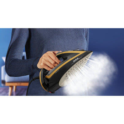 Tefal Ultimate Turbo Pro Anti-Scale 3000W Steam Iron - Black &amp; Gold | FV5696GO from Tefal - DID Electrical