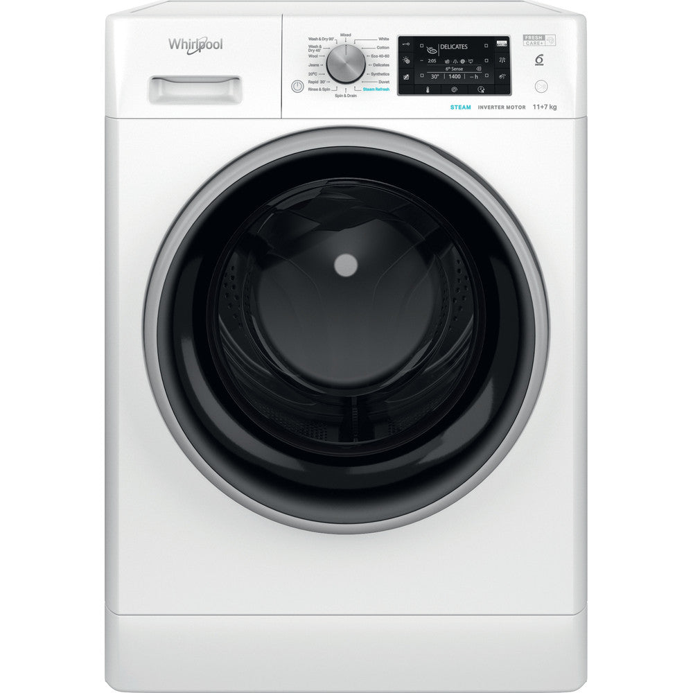 Whirlpool 11KG/7KG 1351 Spin Freestanding Washer Dryer - White | FWDD1174269BSVUK from Whirlpool - DID Electrical