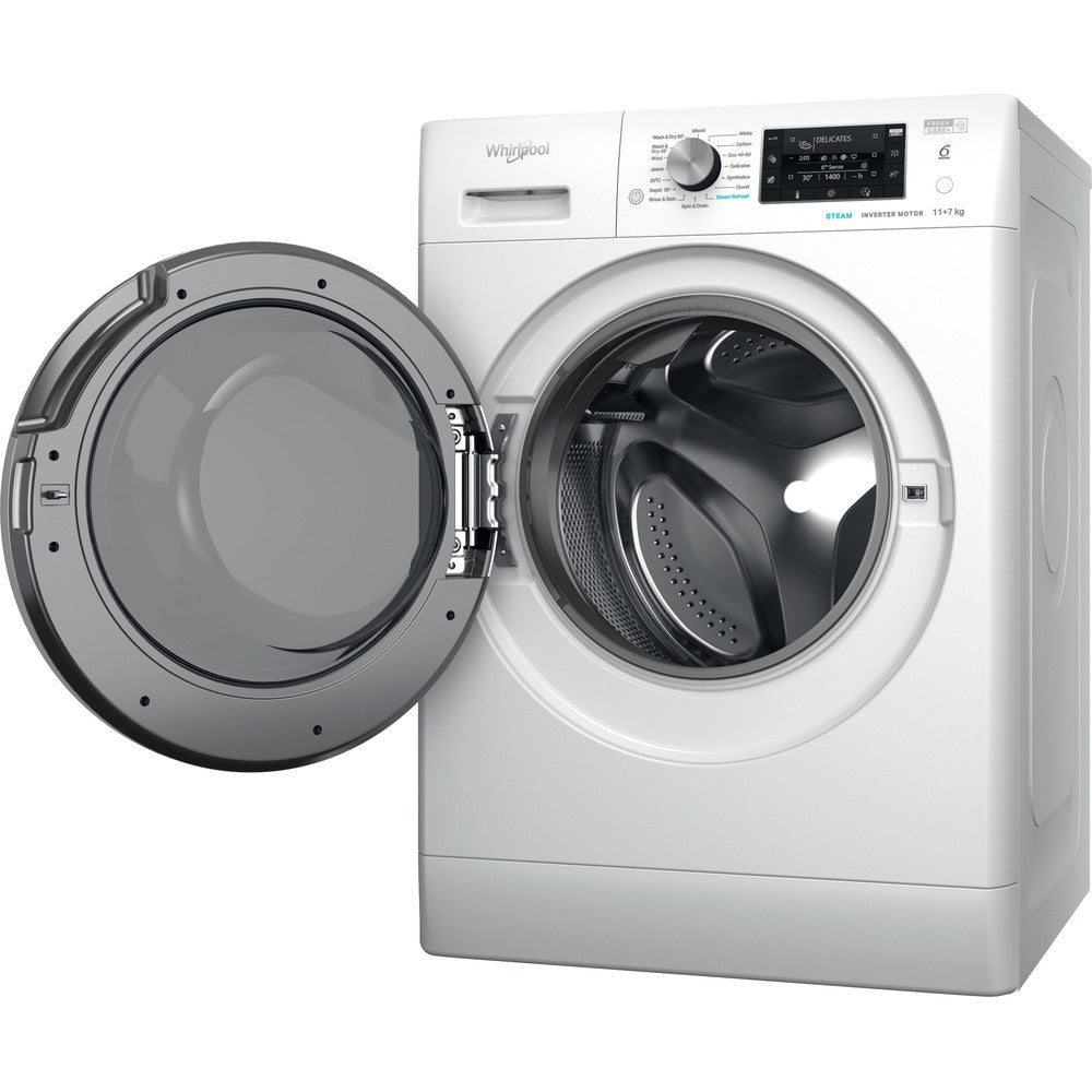 Whirlpool 11KG/7KG 1351 Spin Freestanding Washer Dryer - White | FWDD1174269BSVUK from Whirlpool - DID Electrical