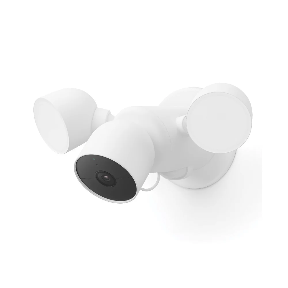 Google Nest 1080P Wired Smart Security Camera with Floodlight - White | GA02411-GB from Google - DID Electrical