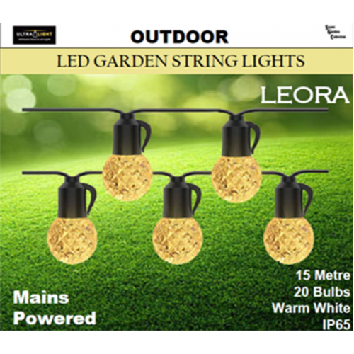 Secret Garden Collection Leora 15M LED Garden String Lights - Black | GL15WW (7553815150780)
