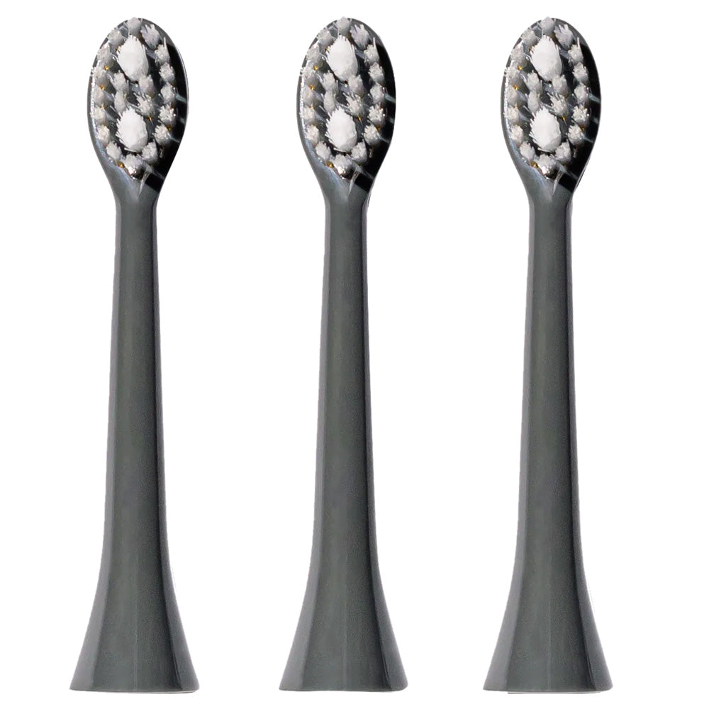 Spotlight Oral Care Sonic Toothbrush Replacement Heads Pack of 3 - Graphite Grey | GREYHEADS (7652751311036)