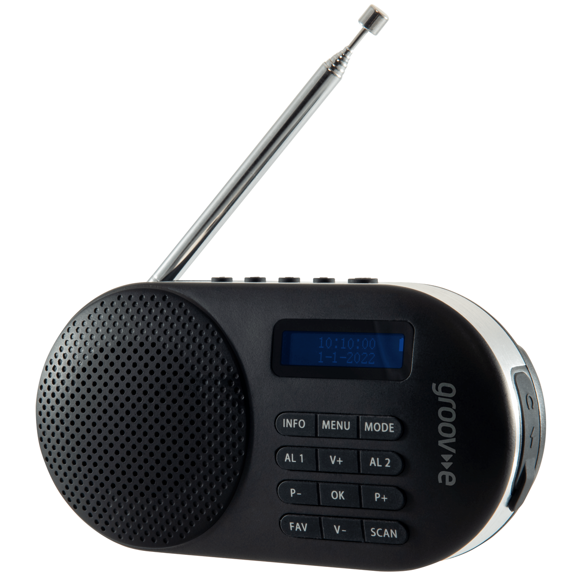Groov-e Milan Rechargeable DAB/FM Radio with Bluetooth - Black | GVDR05BK (7645965418684)