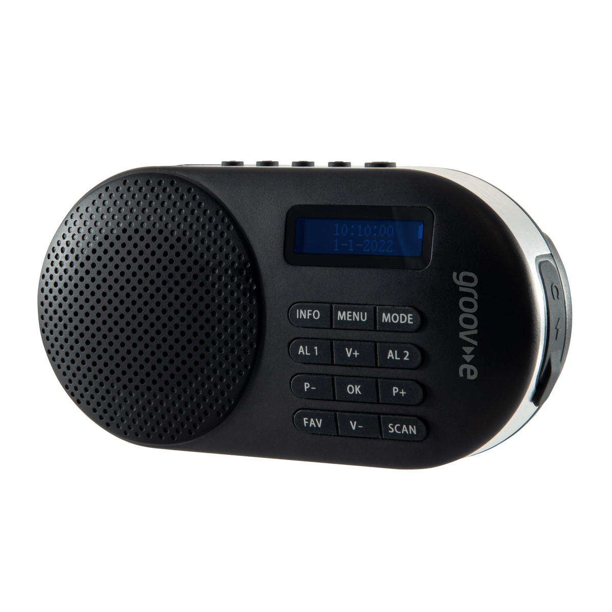 Groov-e Milan Rechargeable DAB/FM Radio with Bluetooth - Black | GVDR05BK (7645965418684)