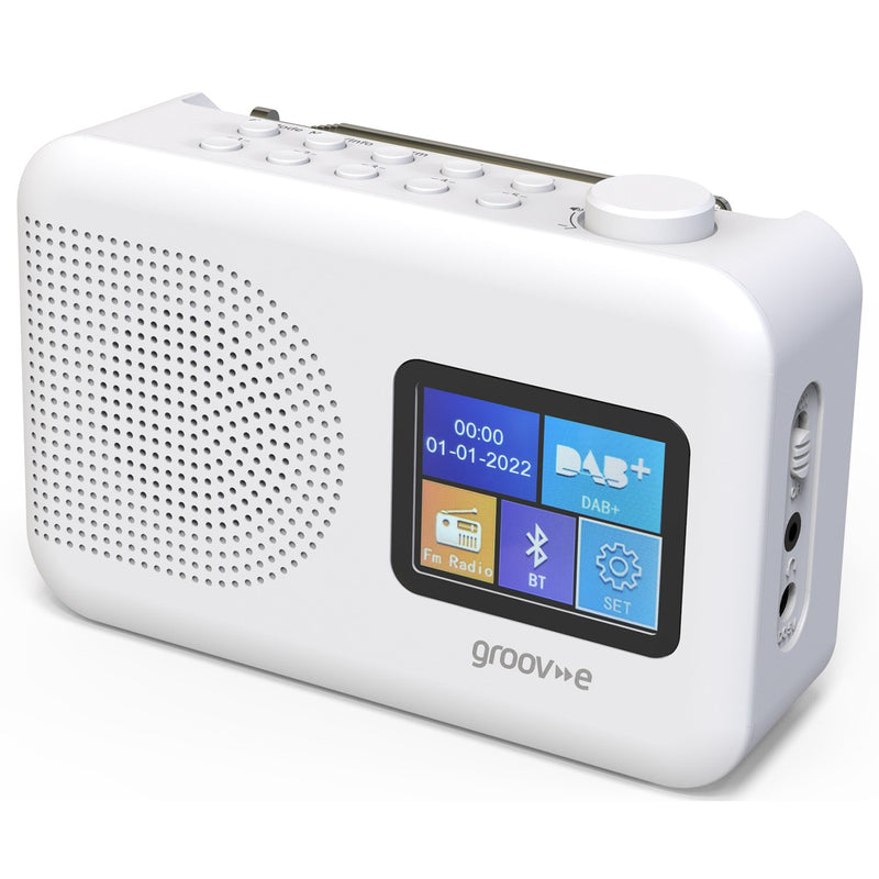 Groov-e Berlin Colour Screen DAB/FM Radio with Bluetooth - White | GVDR06BWE (7649227047100)