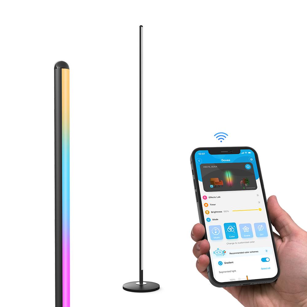 Govee RGBICW Smart Corner Floor Lamp - Black | H6076211-OF-UK from Govee - DID Electrical