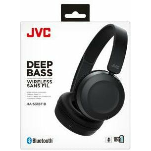 JVC On-Ear Foldable Wireless Bluetooth Headphones - Carbon Black | HAS31BTBU (7600183378108)