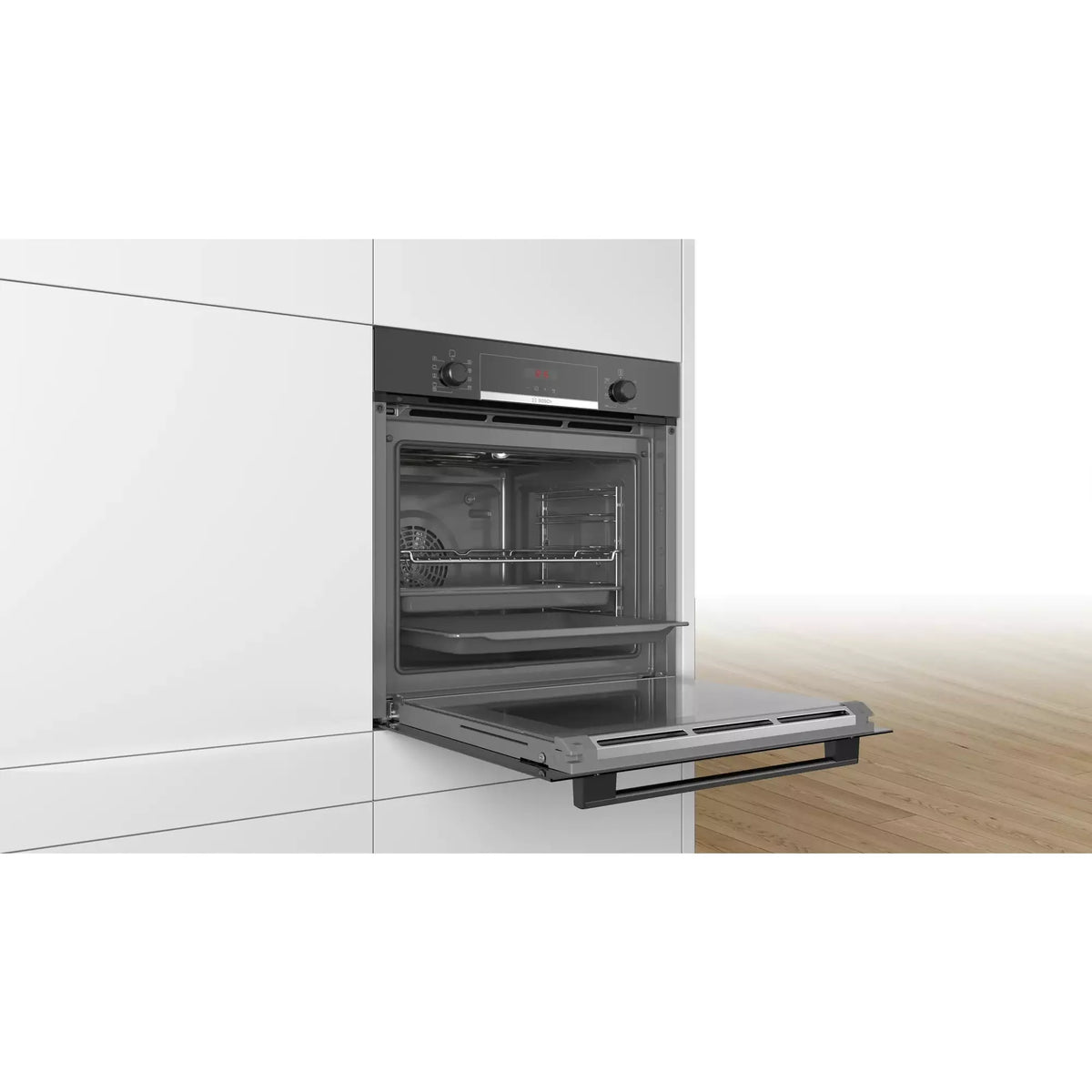Bosch Series 4 71L Built-In Electric Single Oven - Black | HBS573BB0B (7664461643964)
