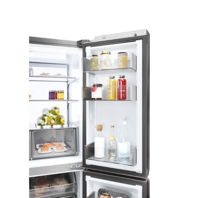 Haier Cube 90 Series 7 601L No Frost Multi Door Freestanding Fridge Freezer - Platinum Inox | HCR7918EIMP from Haier - DID Electrical