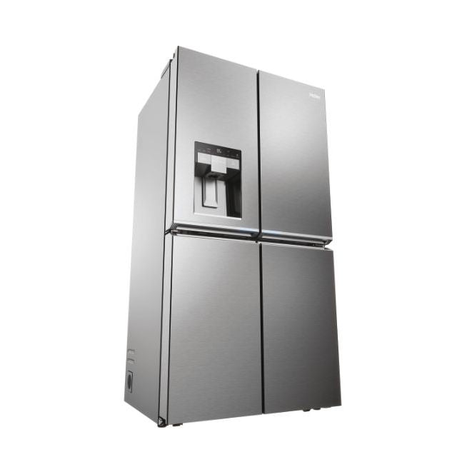 Haier Cube 90 Series 7 601L No Frost Multi Door Freestanding Fridge Freezer - Platinum Inox | HCR7918EIMP from Haier - DID Electrical