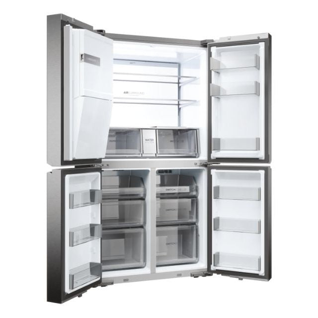 Haier Cube 90 Series 7 601L No Frost Multi Door Freestanding Fridge Freezer - Platinum Inox | HCR7918EIMP from Haier - DID Electrical