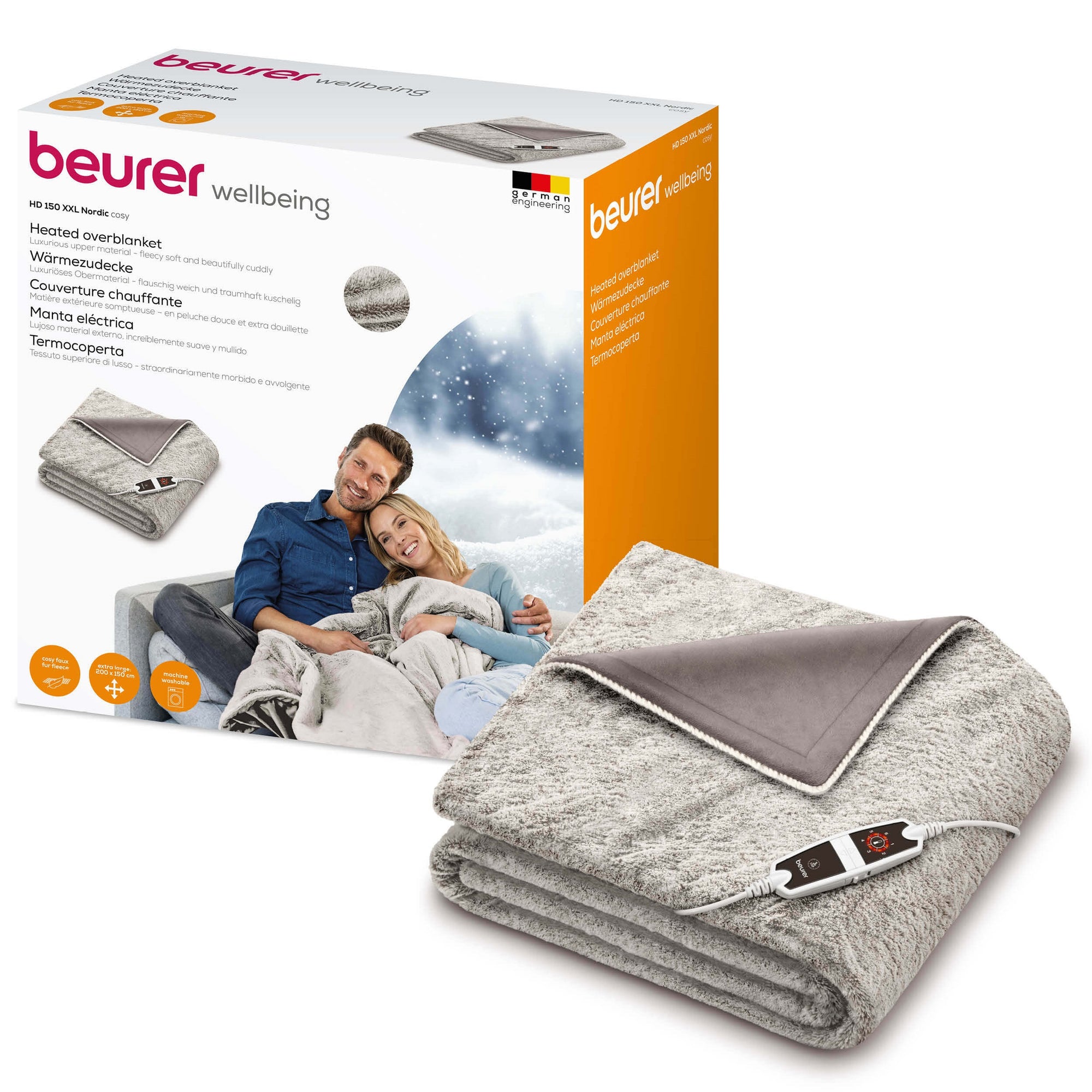 Beurer XXL HD 150 Nordic Heated Overblanket - Grey | HD150XXL from Beurer - DID Electrical