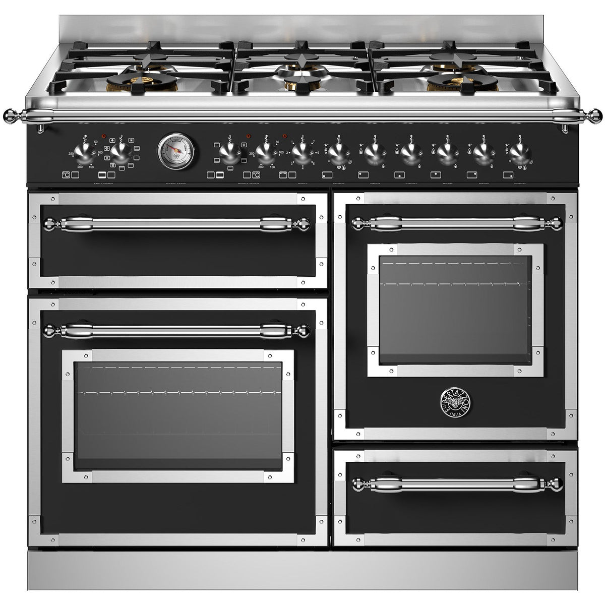 Bertazzoni Heritage 100cm Dual Fuel Range Cooker - Nero Matt | HER106L3ENET from Bertazzoni - DID Electrical