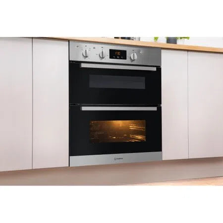 Indesit Built-Under Electric Double Oven - Stainless Steel | IDU6340IX from Indesit - DID Electrical