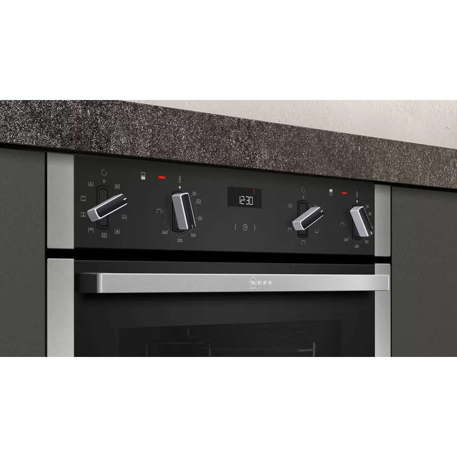 Neff N 50 Built-Under Electric Double Oven - Stainless Steel | J1ACE2HN0B (7562288791740)