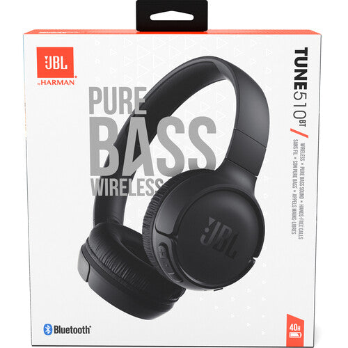 JBL Tune 510BT On-Ear Wireless Headphone - Black | JBLT510BTBLKE (7549640835260)