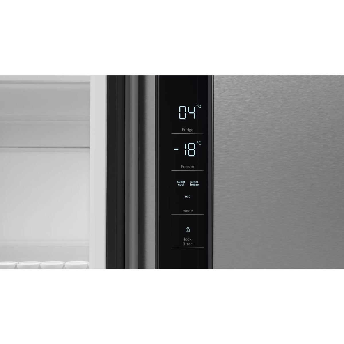 Bosch Serie 4 605L Freestanding French Door Fridge Freezer with Anti-fingerprint - Stainless Steel | KFN96VPEAG (7579766882492)