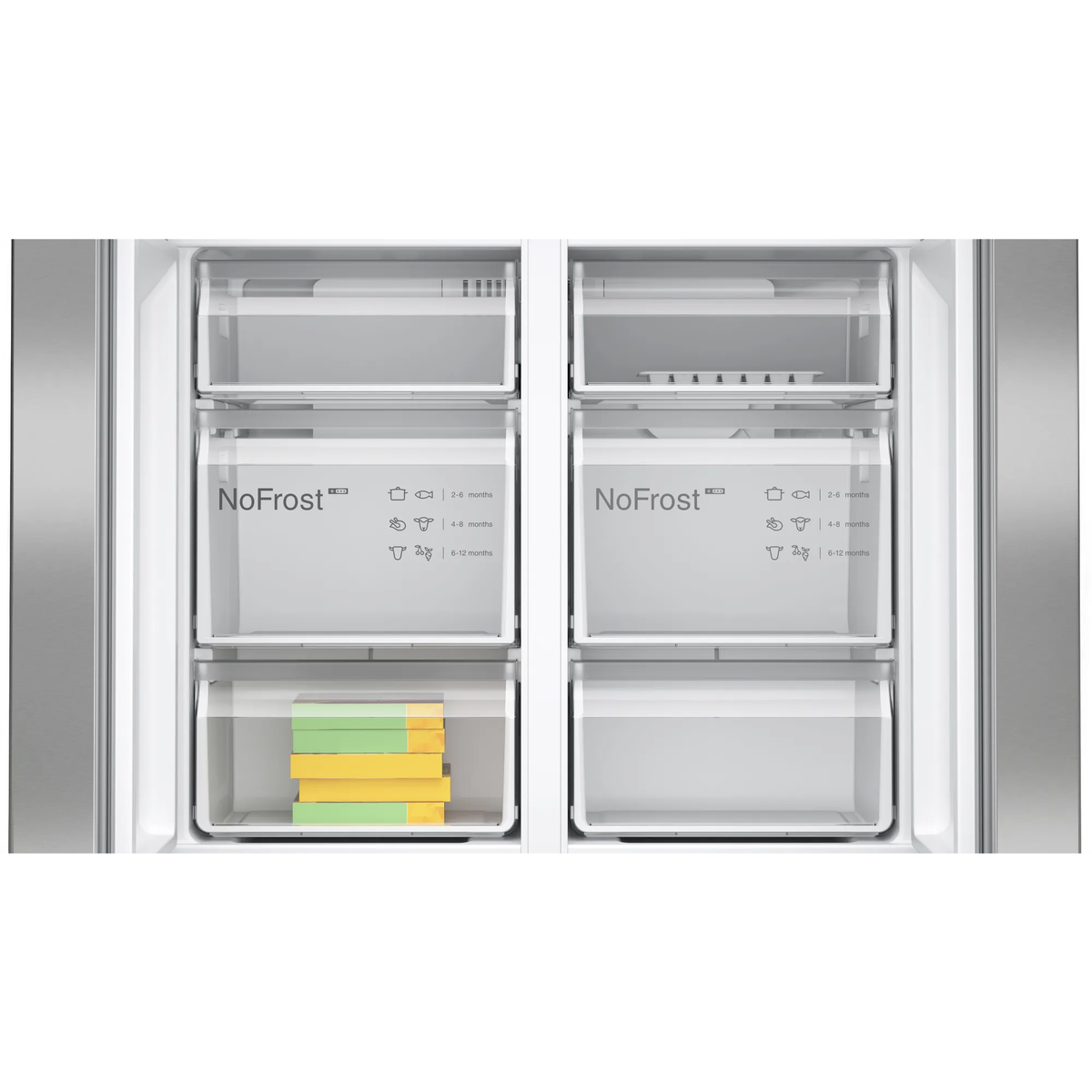 Bosch Serie 4 605L Freestanding French Door Fridge Freezer with Anti-Fingerprint - Stainless Steel | KFN96VPEAG (7579766882492)
