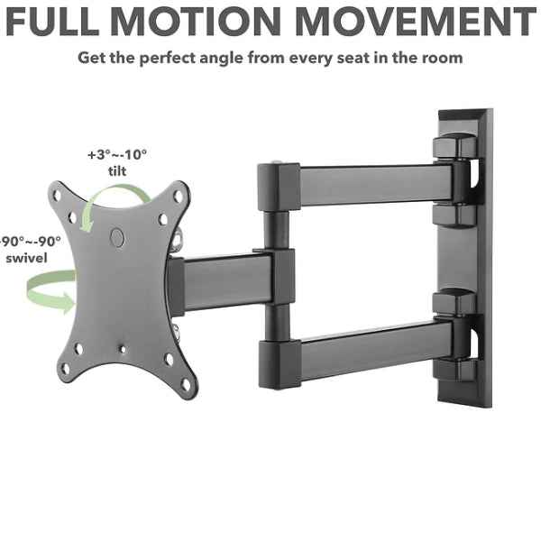 iTech Full Motion Double Arm Bracket for 13" to 27" TVs - Black | LCD33B from iTech - DID Electrical
