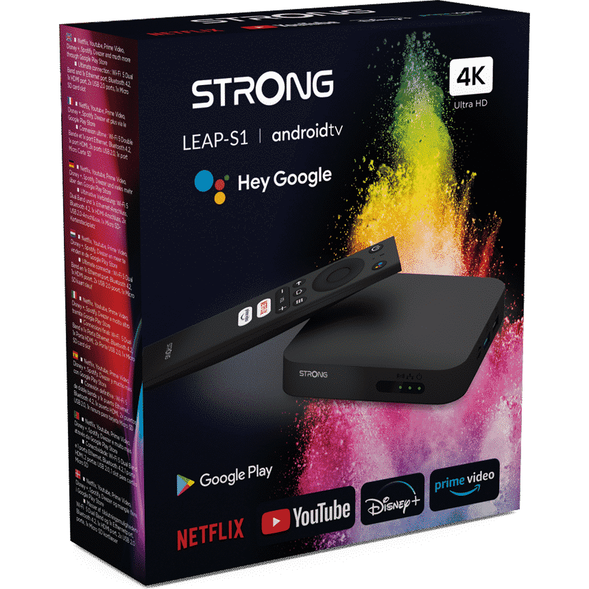 Strong Leap-S1 4K Ultra HD HDR Android Smart TV Box - Black | LEAP-S1UK (7631928590524)