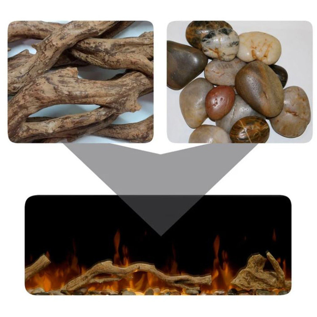 Dimplex Driftwood & River Rock Fuel Bed Fireplace Accessory, Suitable for 50" LED Dimplex Fire | LF50DWS from Dimplex - DID Electrical