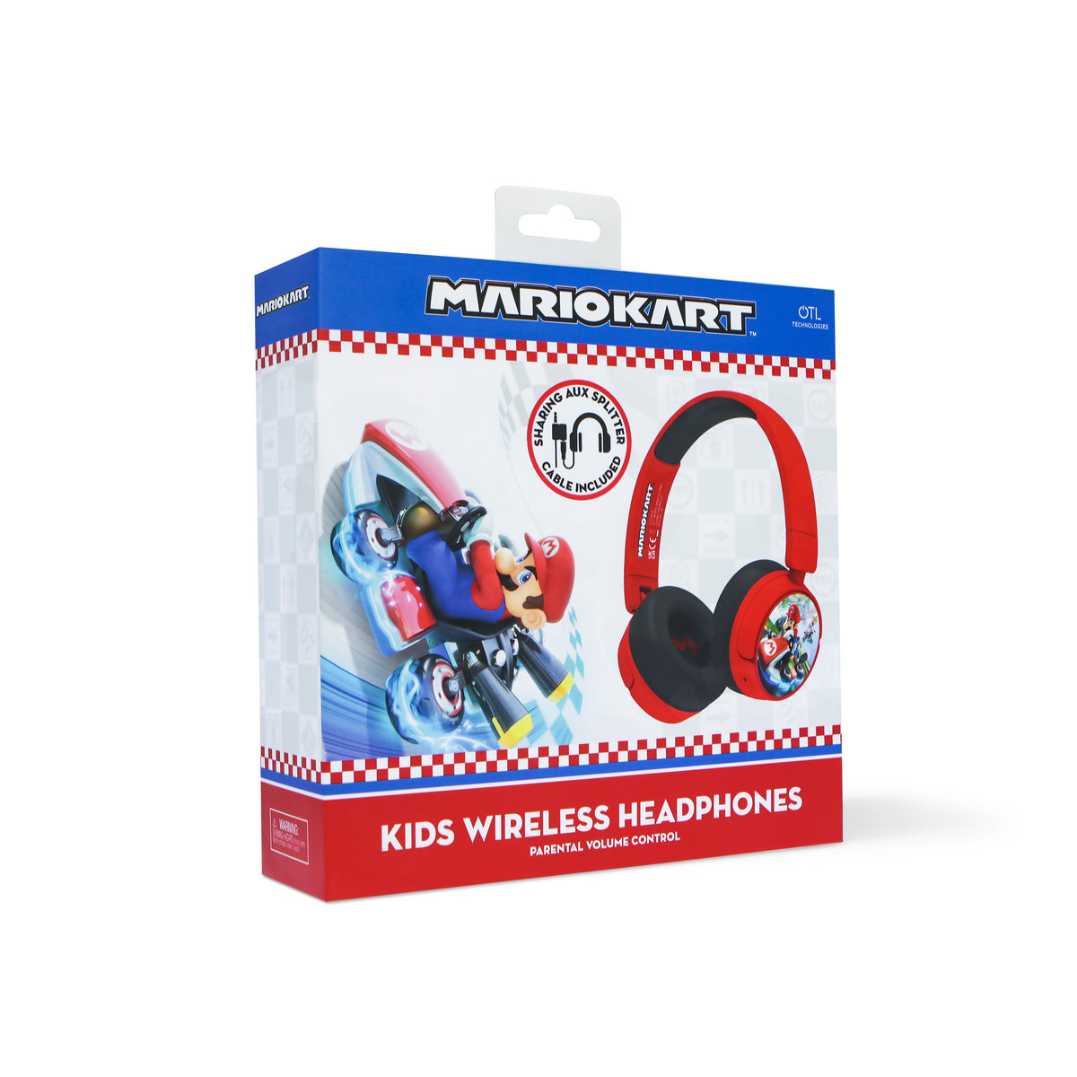 OTL Mario Kart Kids Over-Ear Wireless Headphones - Red | MK0983 from OTL - DID Electrical