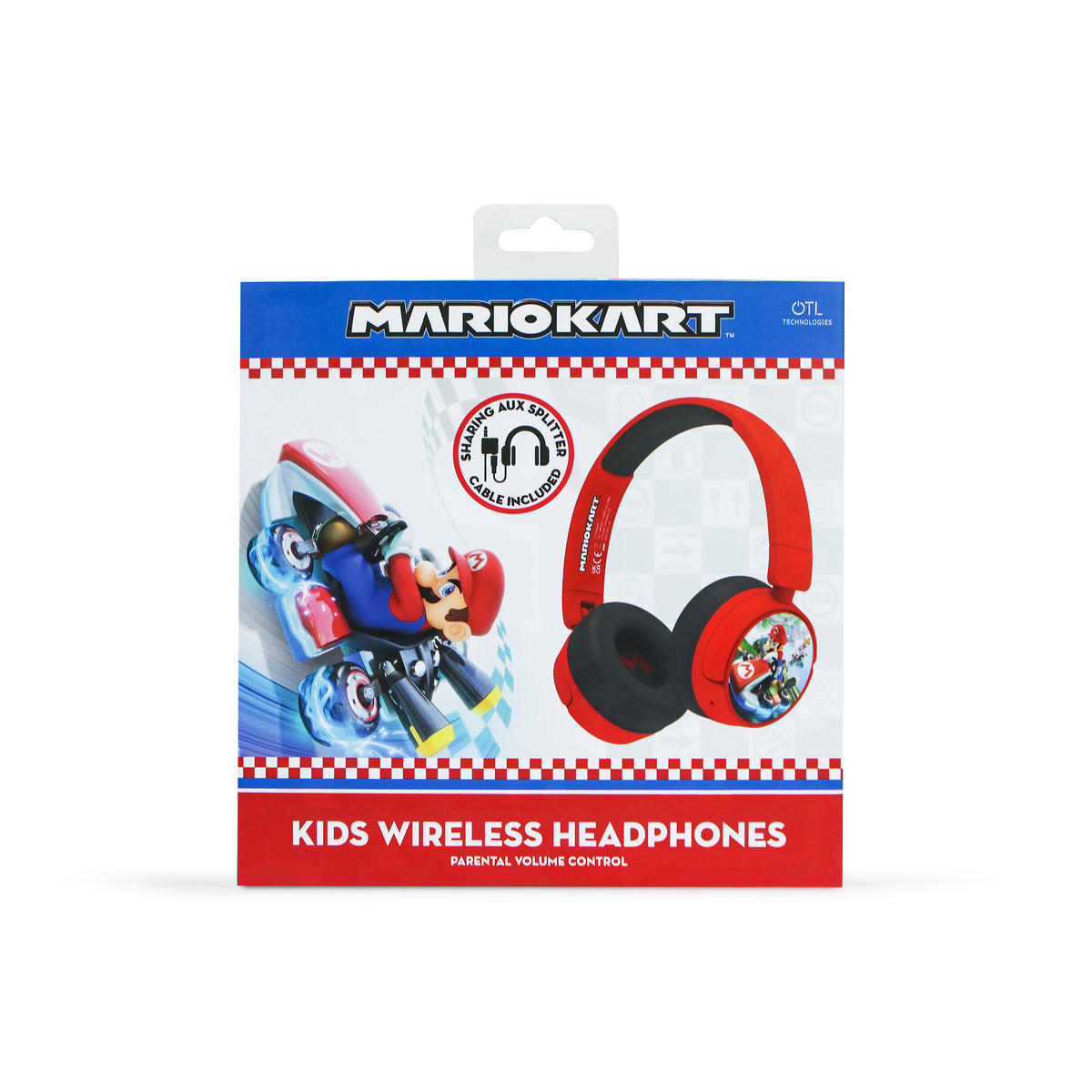 OTL Mario Kart Kids Over-Ear Wireless Headphones - Red | MK0983 from OTL - DID Electrical
