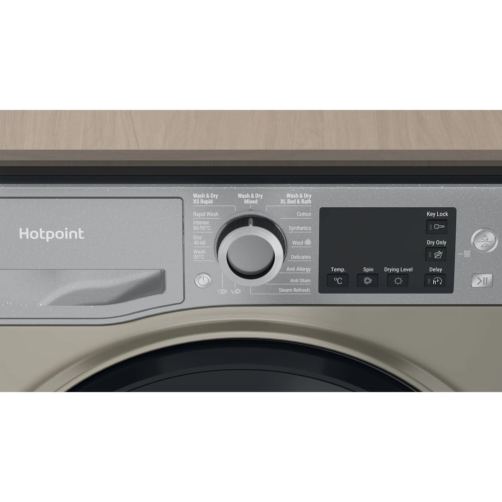 Open Boxed/ Ex-Display - Hotpoint 9KG/6KG 1400 Spin Freestanding Washer Dryer - Graphite | NDB9635GKUK from Hotpoint - DID Electrical