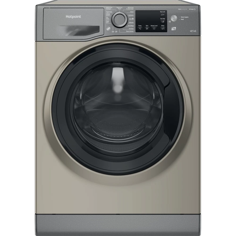 Open Boxed/ Ex-Display - Hotpoint 9KG/6KG 1400 Spin Freestanding Washer Dryer - Graphite | NDB9635GKUK from Hotpoint - DID Electrical