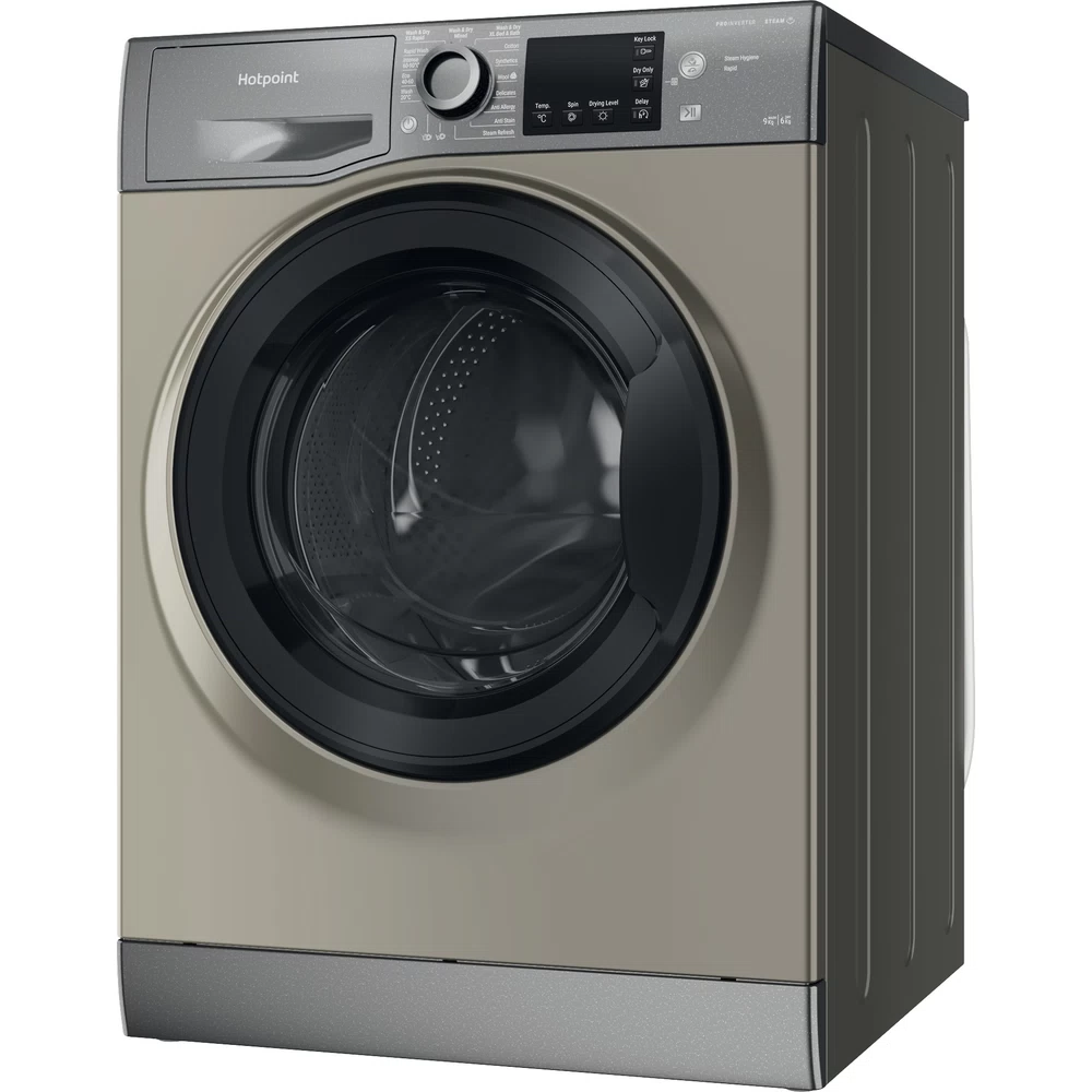Open Boxed/ Ex-Display - Hotpoint 9KG/6KG 1400 Spin Freestanding Washer Dryer - Graphite | NDB9635GKUK from Hotpoint - DID Electrical