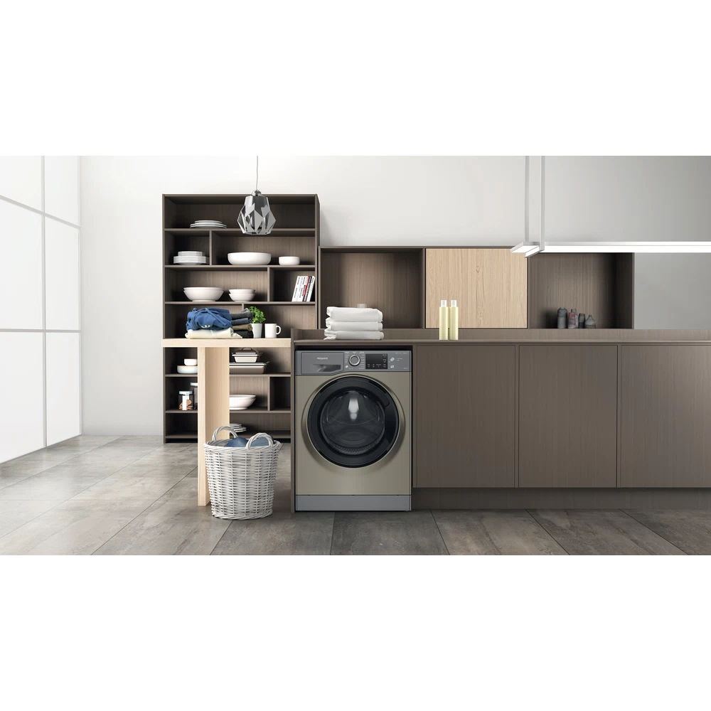 Open Boxed/ Ex-Display - Hotpoint 9KG/6KG 1400 Spin Freestanding Washer Dryer - Graphite | NDB9635GKUK from Hotpoint - DID Electrical