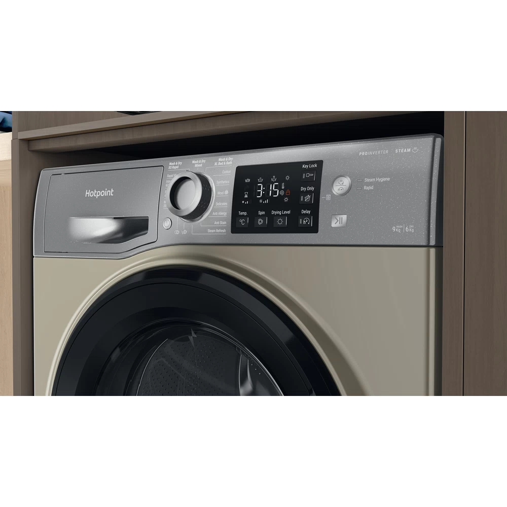 Open Boxed/ Ex-Display - Hotpoint 9KG/6KG 1400 Spin Freestanding Washer Dryer - Graphite | NDB9635GKUK from Hotpoint - DID Electrical