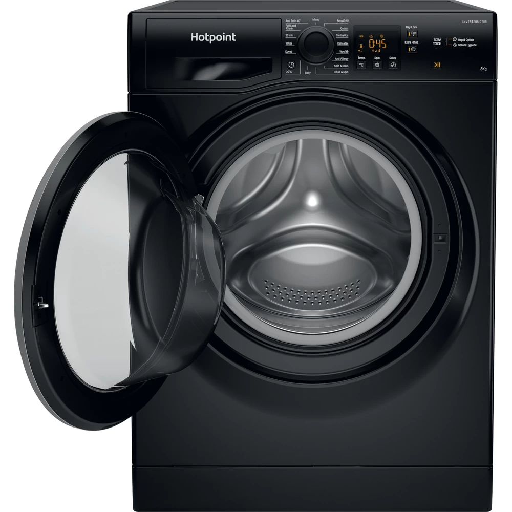 Hotpoint 8KG 1400 Spin Freestanding Front Loading Washing Machine - Black | NSWM845CBSUKN (7670672916668)