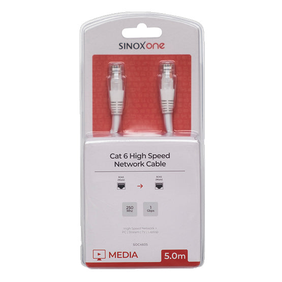 Sinox One 5M Cat6e Ethernet Cable - White | OC4605 from Sinox - DID Electrical