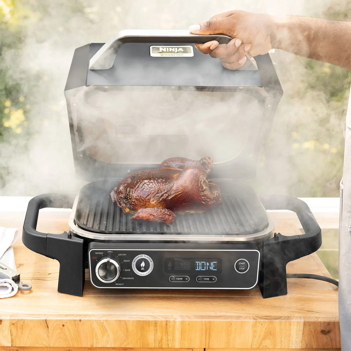 Ninja Woodfire 2400W Outdoor Electric BBQ Grill & Smoker - Grey & Black | OG701UK from Ninja - DID Electrical