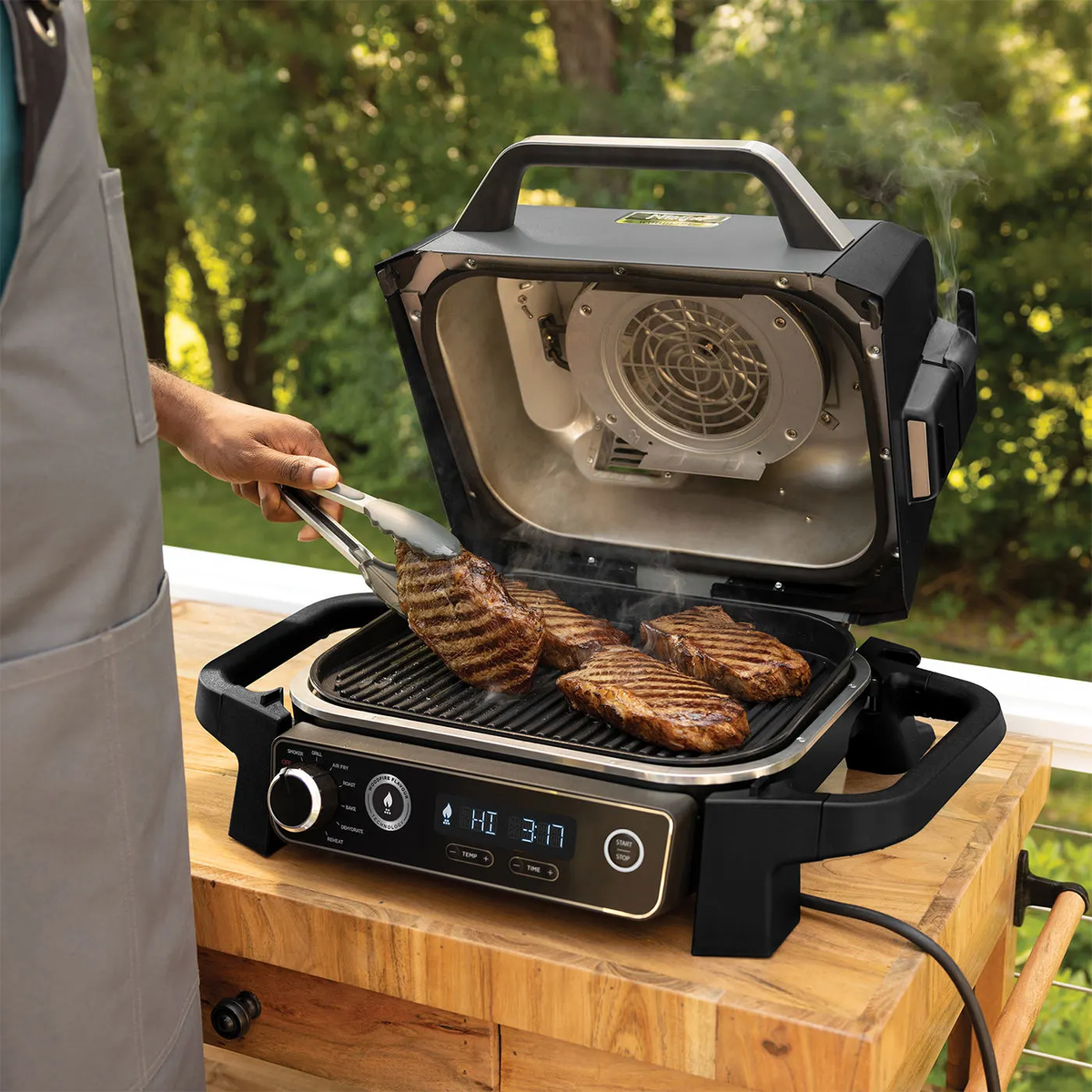 Ninja Woodfire 2400W Outdoor Electric BBQ Grill & Smoker - Grey & Black | OG701UK from Ninja - DID Electrical