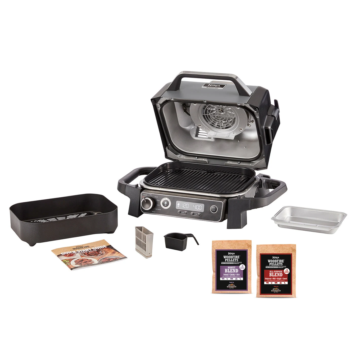 Ninja Woodfire 2400W Outdoor Electric BBQ Grill & Smoker - Grey & Black | OG701UK from Ninja - DID Electrical