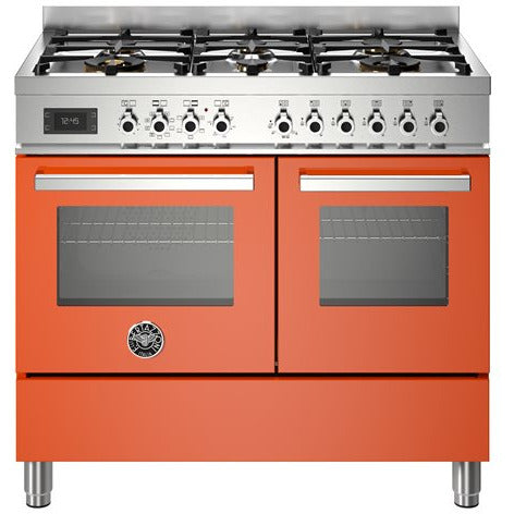 Bertazzoni Professional 100CM Dual Fuel Range Cooker - Arancio | PRO106L2EART from Bertazzoni - DID Electrical