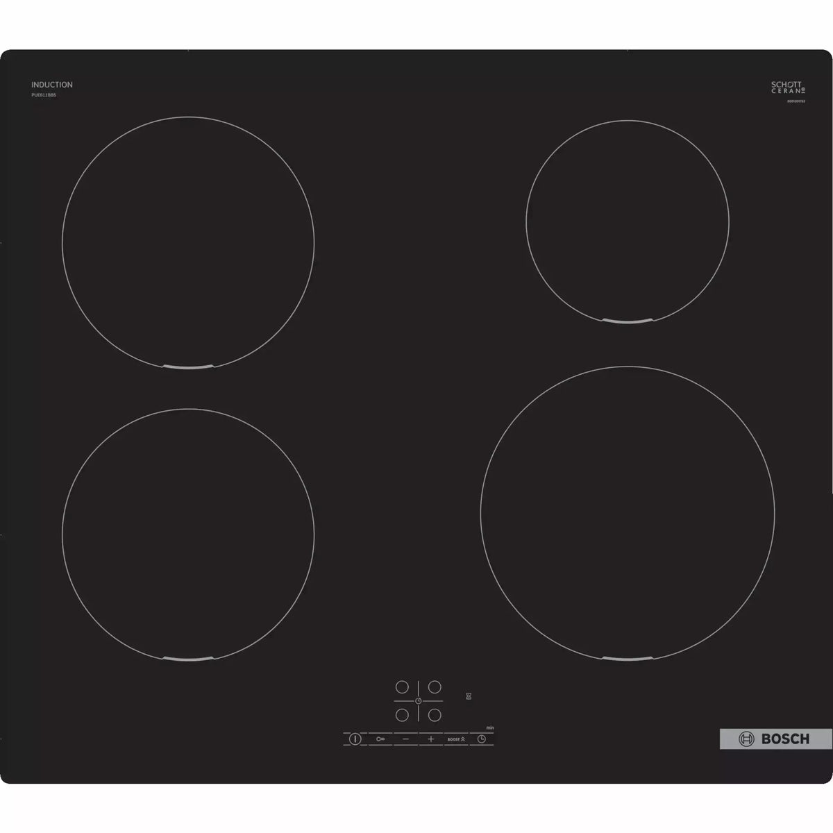 Bosch Serie 4 60CM 4 Zone Induction Hob - Black | PUE611BB5E (7558621331644)