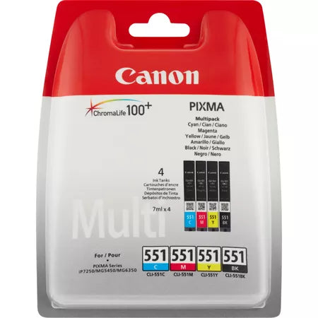 Canon CLI-551 7ml Ink Cartridges - Multipack | SCAN2134 (7557632819388)