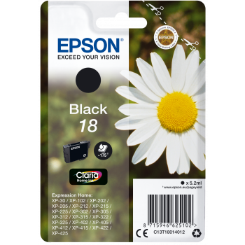 Epson 18 5.2ml Original Ink Cartridge - Black | SEPS1046 from Epson - DID Electrical