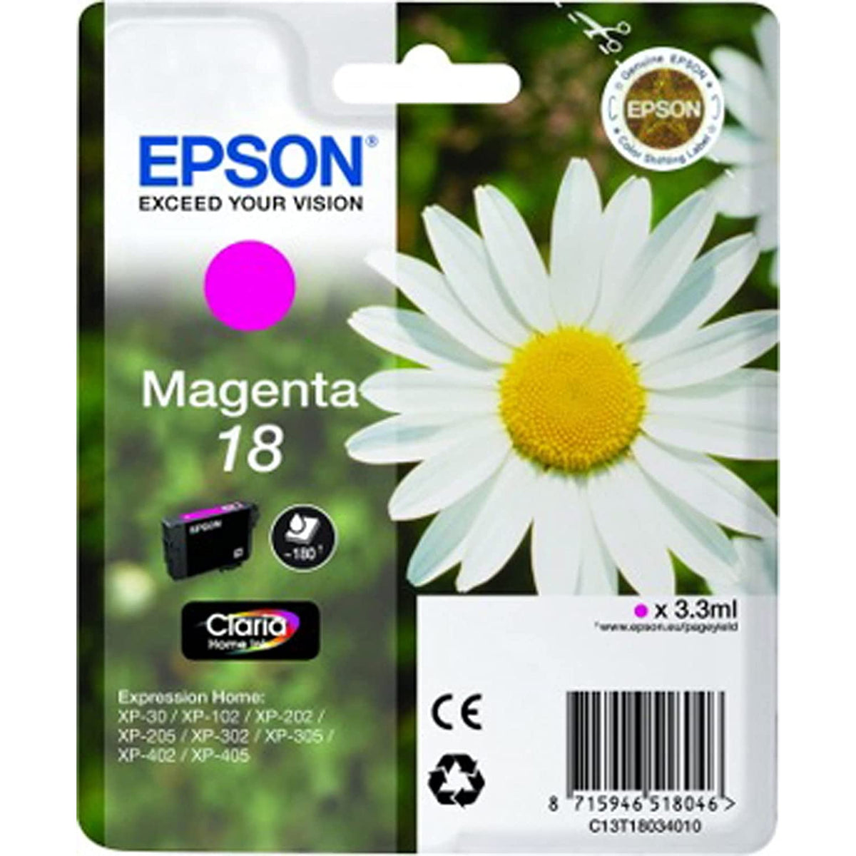 Epson 18 3.3ml Original Ink Cartridge - Magenta | SEPS1048 from Epson - DID Electrical