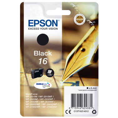 Epson 16 5.4ml Original Ink Cartridge - Black | SEPS1068 (7553497923772)