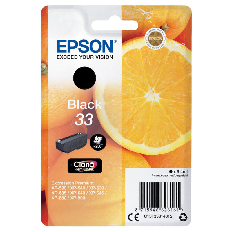Epson 33 6.4ml Original Ink Cartridge - Black | SEPS1203 (7549524902076)