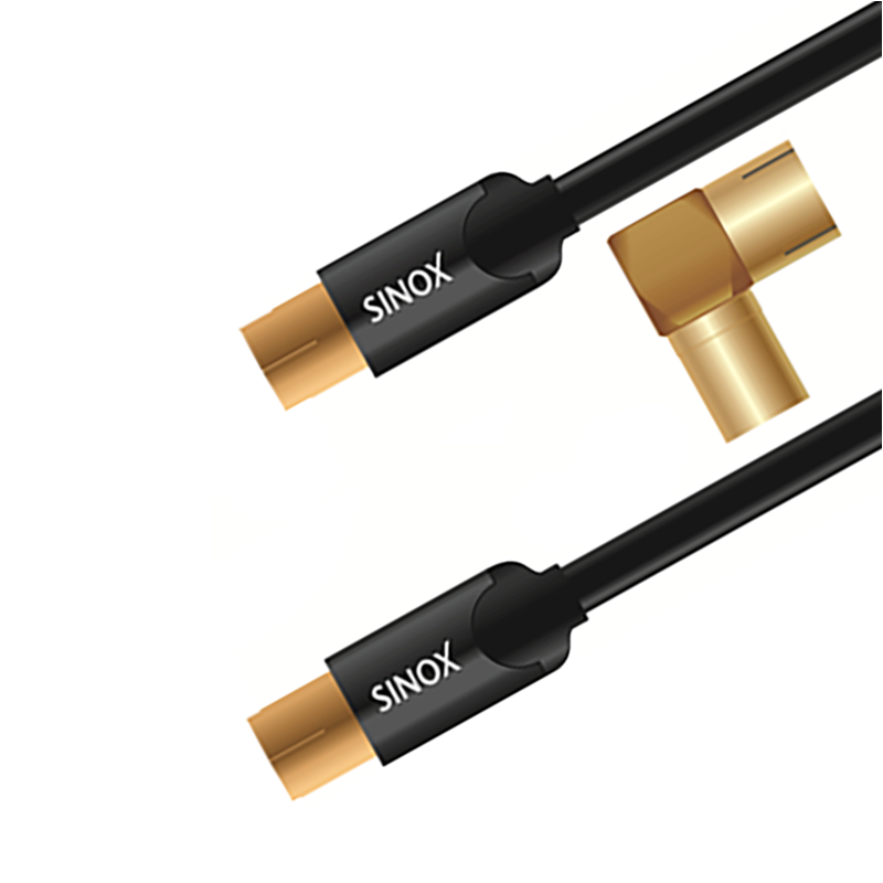 Sinox 1.5M SHD Ultra Antenna Cable with 90° Coax Adaptor - Black | SHD3862 from Sinox - DID Electrical
