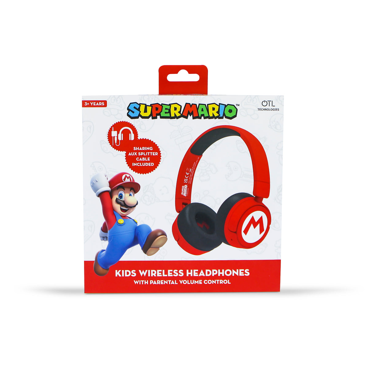 OTL Super Mario Kids Over-Ear Wireless Headphone - Red | SM1016 from OTL - DID Electrical