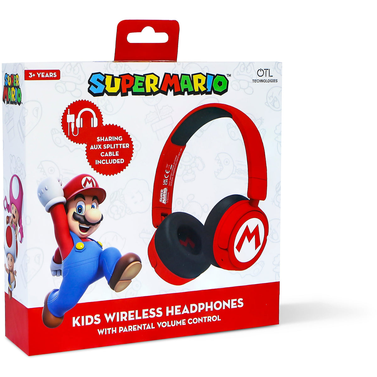 OTL Super Mario Kids Over-Ear Wireless Headphone - Red | SM1016 from OTL - DID Electrical