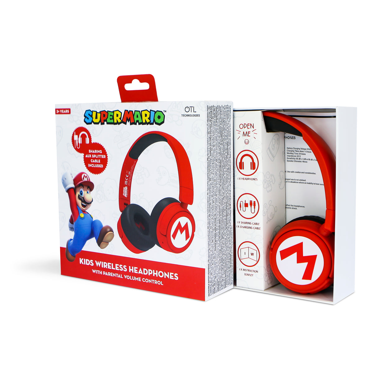 OTL Super Mario Kids Over-Ear Wireless Headphone - Red | SM1016 from OTL - DID Electrical